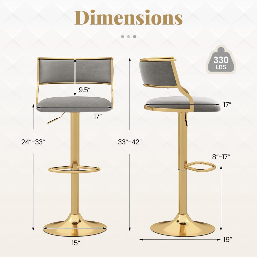 Modern Upholstered Swivel Kitchen Island Chairs with Barrel Back