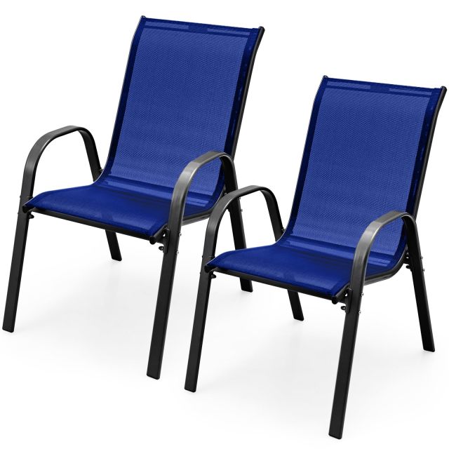 Patio Dining Chairs Set of 2/4 Stackable Outdoor Chairs