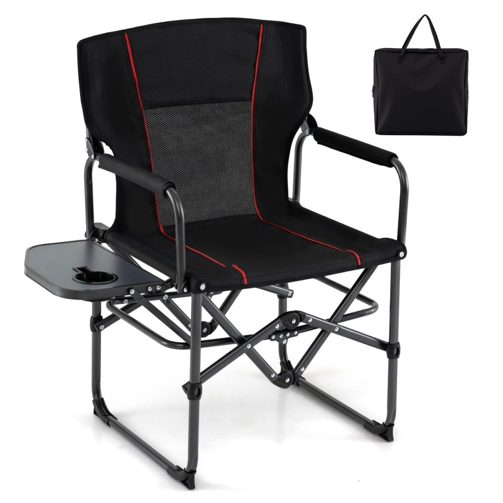 Folding Camping Chair with Side Table for Fishing
