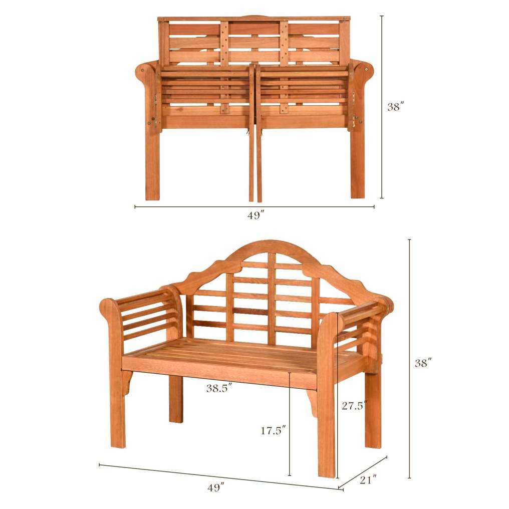 Folding Wooden Bench Outdoor for Garden