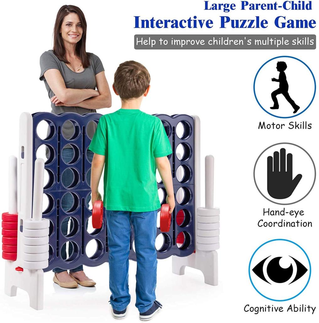 Jumbo 4-to-Score Giant Game Set with Storage Carrying Bag & 42 Jumbo Rings