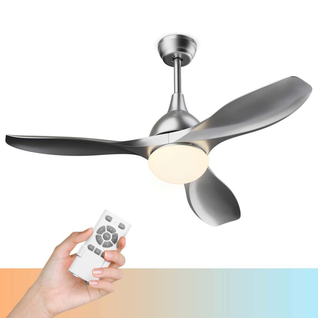 Modern Ceiling Fan with Light, Indoor Low Profile LED Ceiling Fan with Remote Control