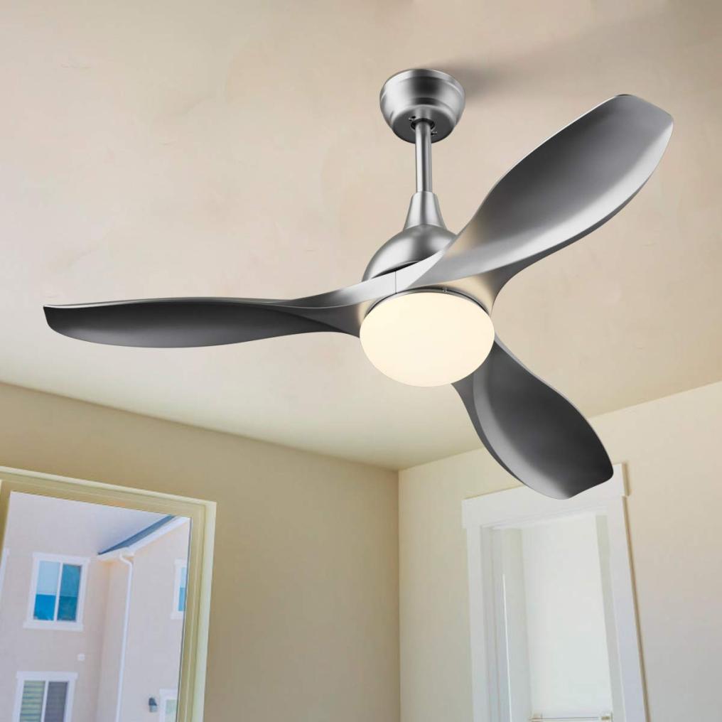 Modern Ceiling Fan with Light, Indoor Low Profile LED Ceiling Fan with Remote Control