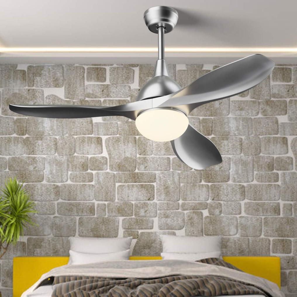 Modern Ceiling Fan with Light, Indoor Low Profile LED Ceiling Fan with Remote Control
