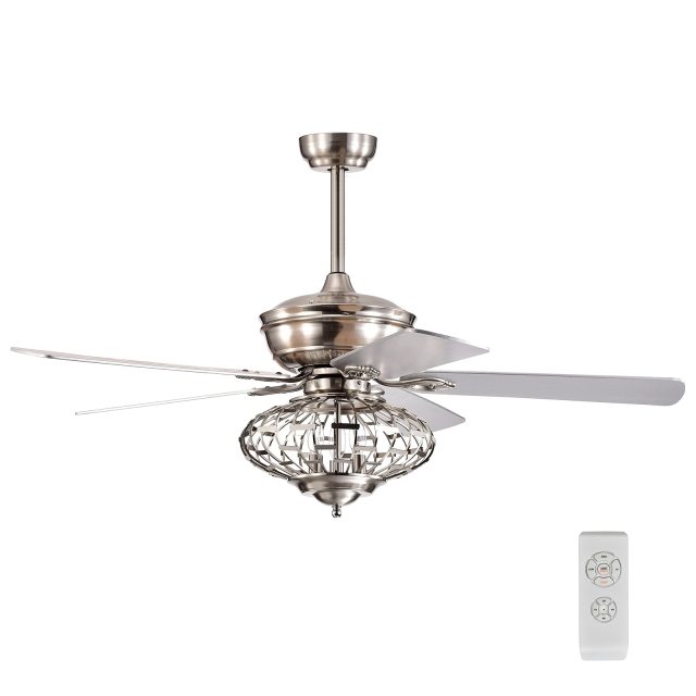52Inch Ceiling Fan Light, Ceiling Fan with Light and Remote Control, Reversible Fan Blades