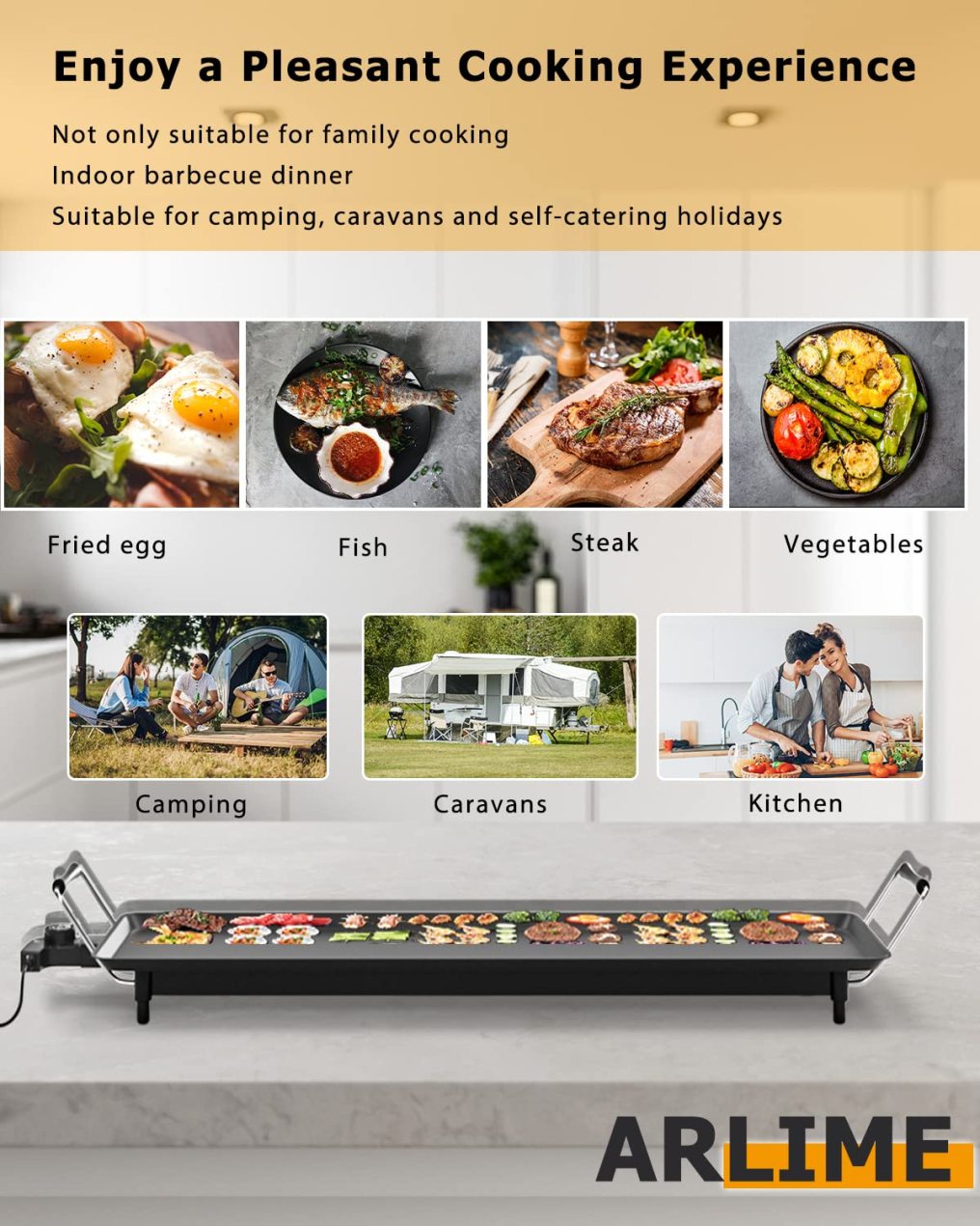 Large Electric griddle, 35" Teppanyaki Grill Extra Large Table Top Griddle