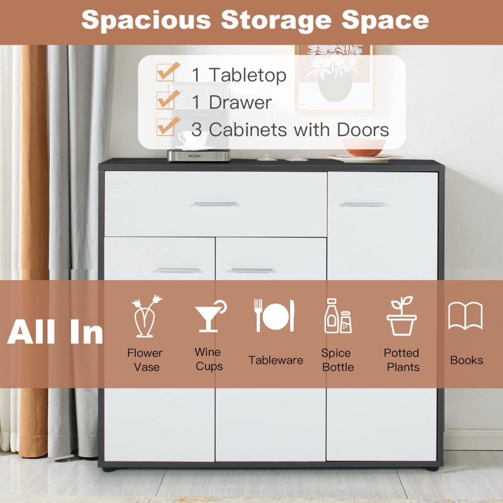 Buffet Cabinet White Kitchen Buffet Storage Cabinet