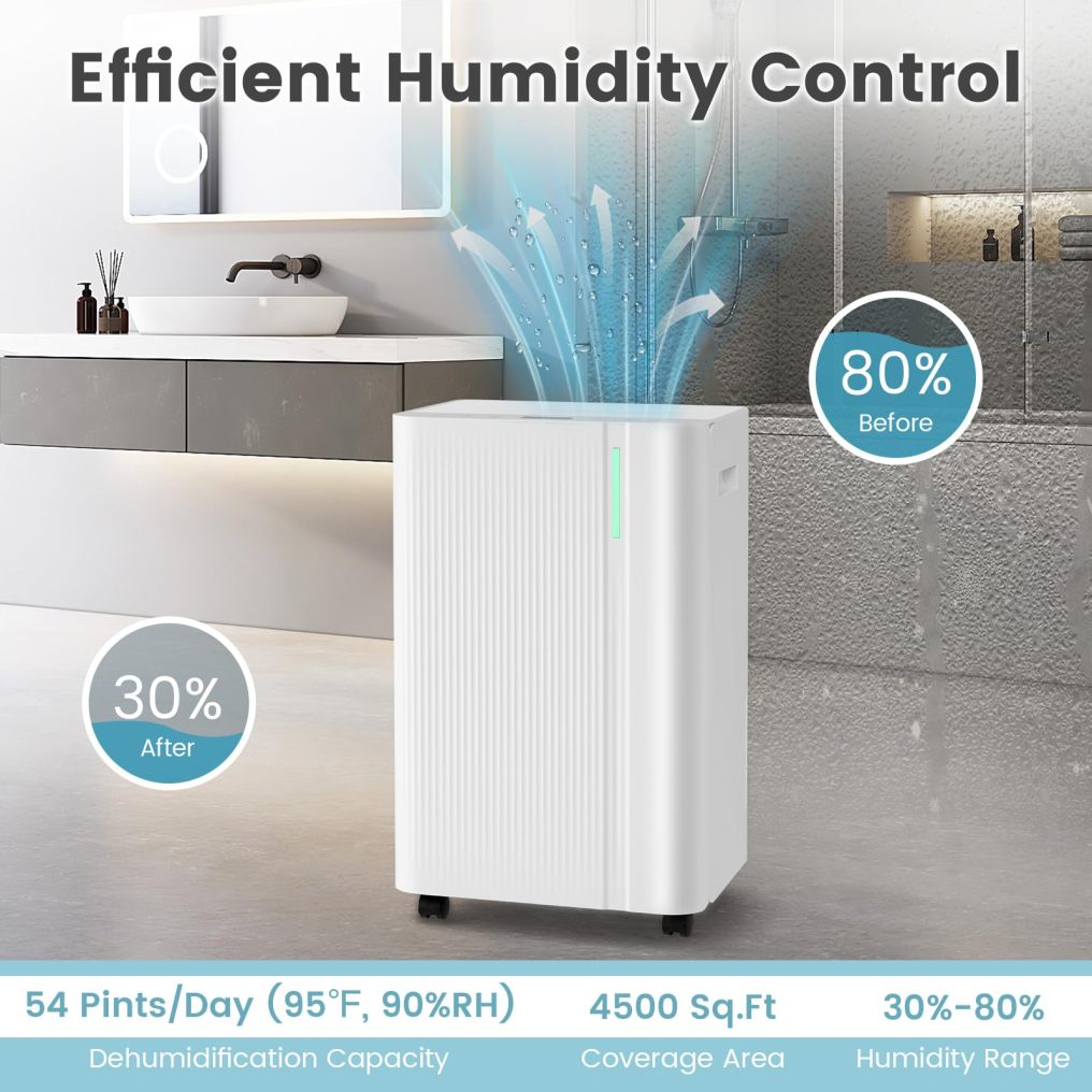 ARLIME 4500 Sq.Ft Dehumidifier for Home | 54 Pints Dehumidifier for Bathroom Bedroom Basement