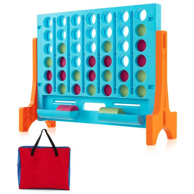 Giant 4 in a Row Game with Storage Carry Bag Jumbo 4-to-Score Game with Chess