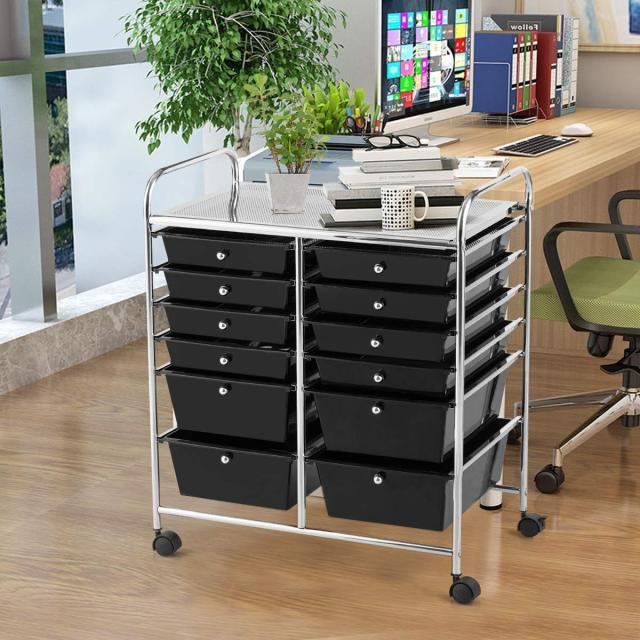 12-Drawer Rolling Storage Cart 12 Drawer Organizer Trolley