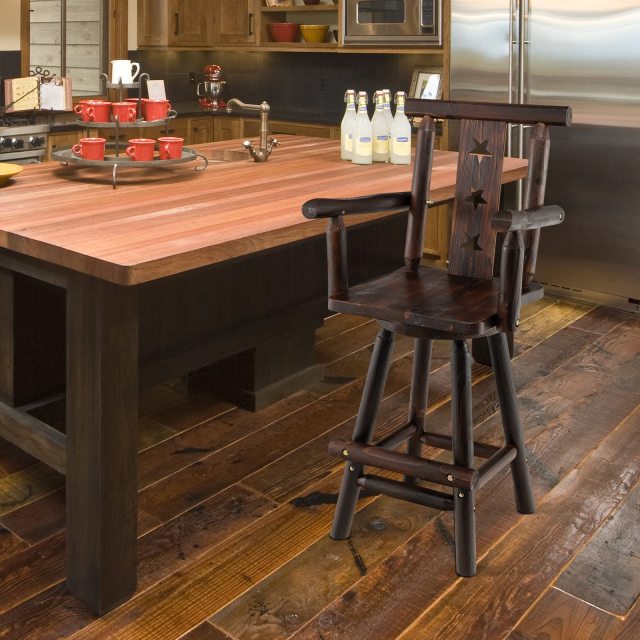 29’’ Solid Fir Wood Bar Chair with Footrest for Dining Room