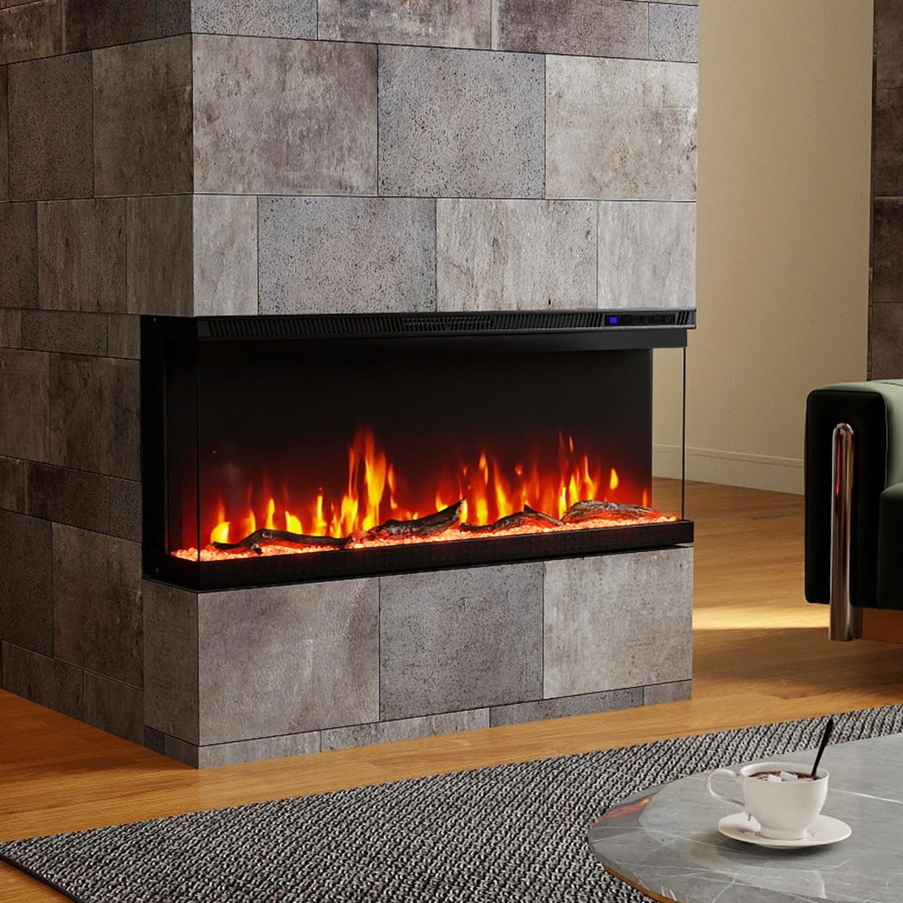 3-Sided View 40-inch Electric Fireplace Insert