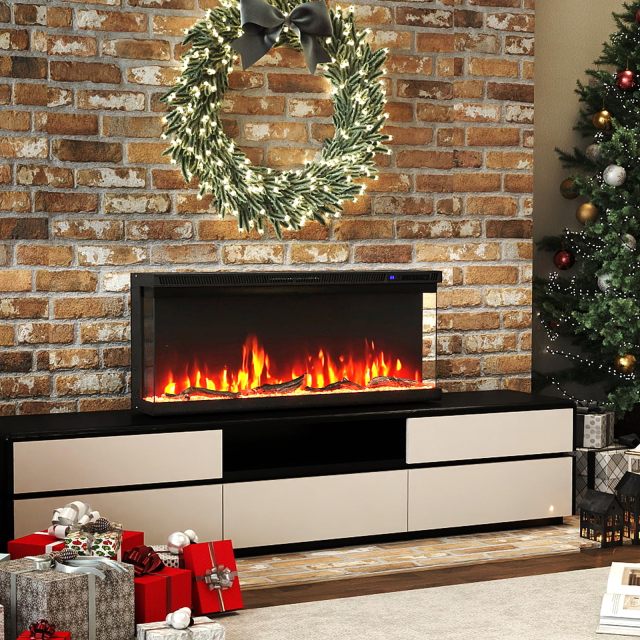 3-Sided View 40-inch Electric Fireplace Insert