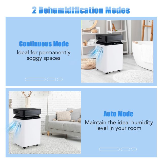 ARLIME 90 Pint Dehumidifier for Basement, 6000 Sq. Ft Energy Efficient Dehumidifier for Home