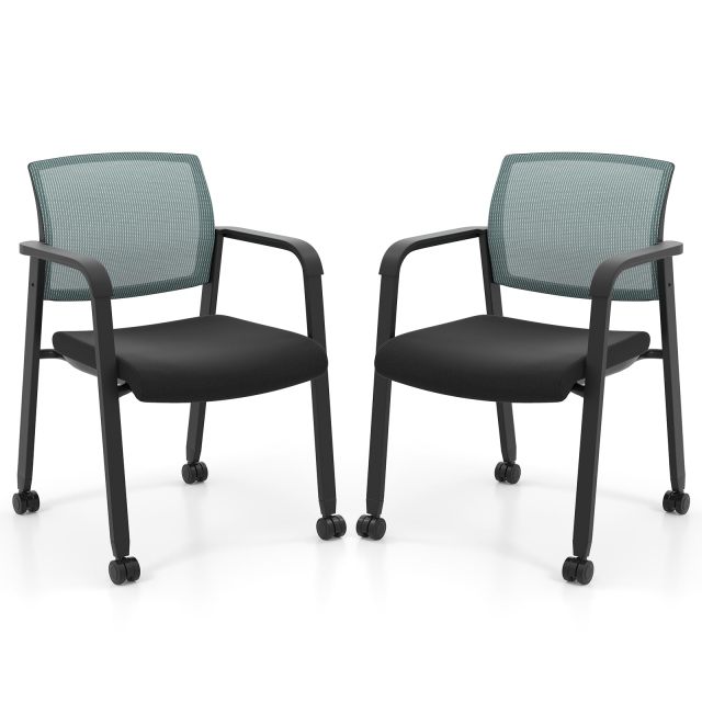 Office Guest Chairs Stackable Conference Room Chairs with Wheels