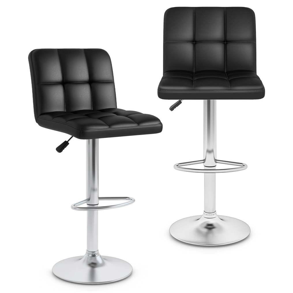 Bar Stools Set Modern PU Leather Swivel Bar Chairs