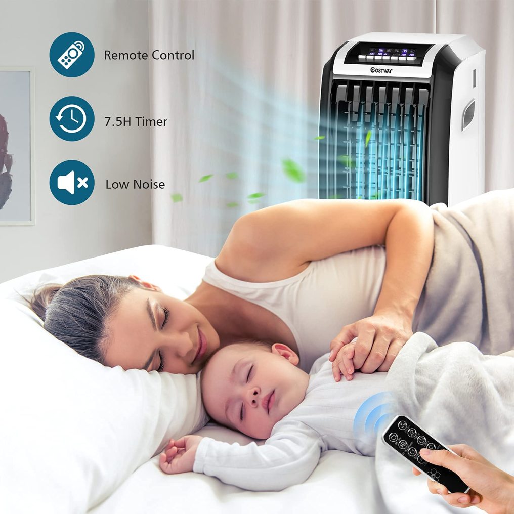 ARLIME Evaporative Air Cooler Portable Tower Fan with Remote Control and Humidifier