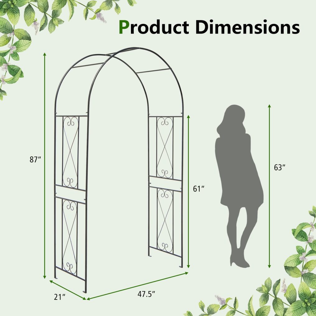 Garden Arch Arbor Trellis for Climbing Plants(7.2Ft)