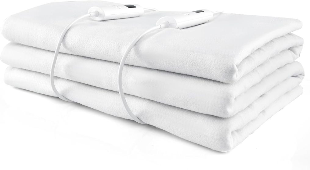 Machine Washable Electric Bed Warmer with Dual Controller 9 Heat Setting and 9-Hour Auto Off and Overheat Protection