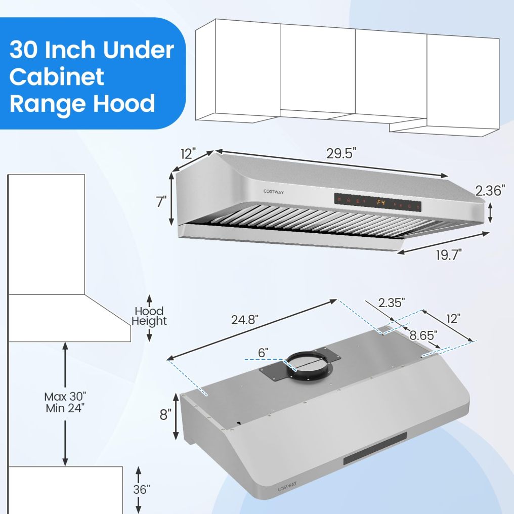 30 Inch Under Cabinet Range Hood with Oil Collector
