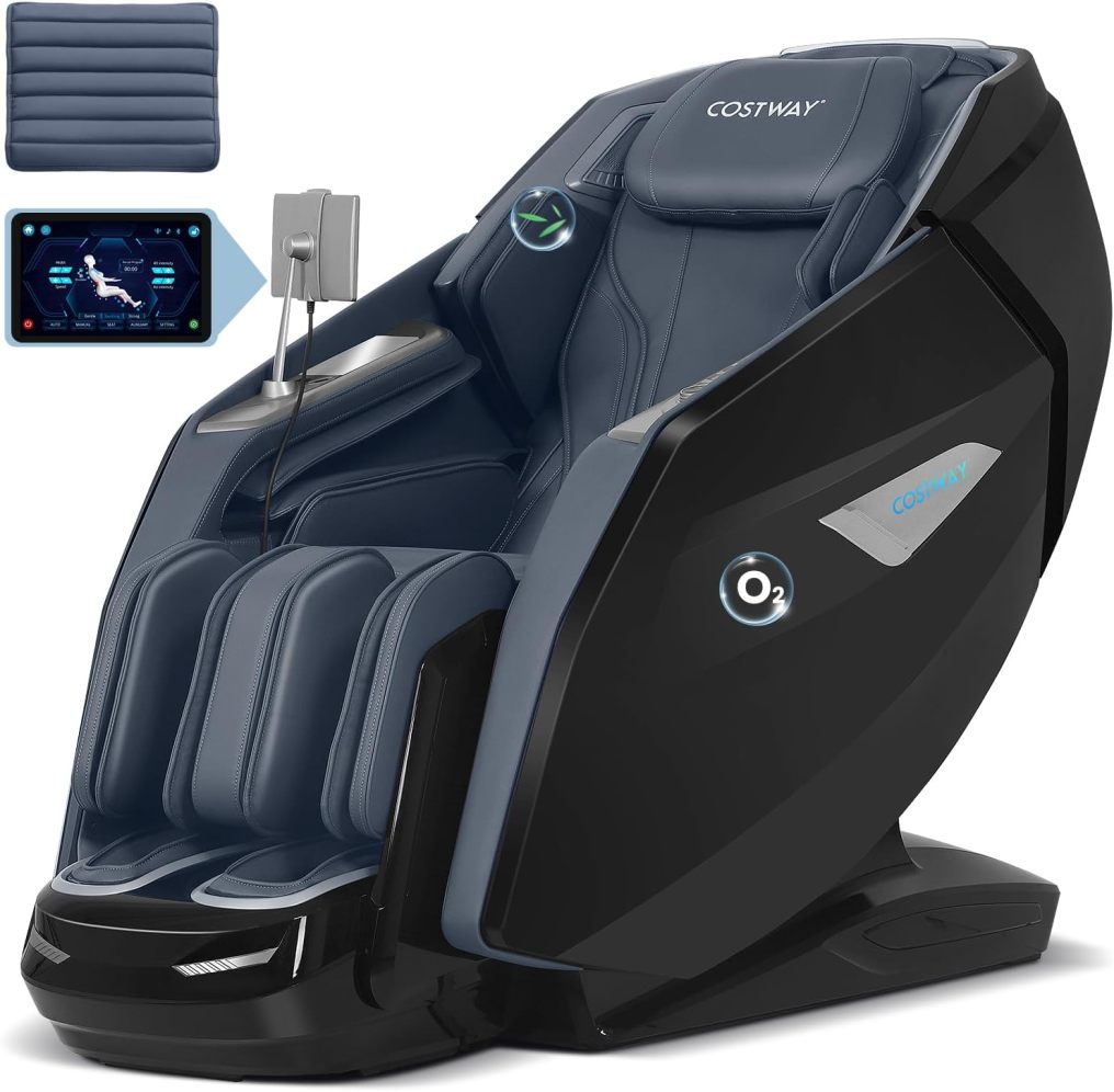 Zero Gravity Full Body Massage Chair w/ 4D Dual Roller System Flexible Track