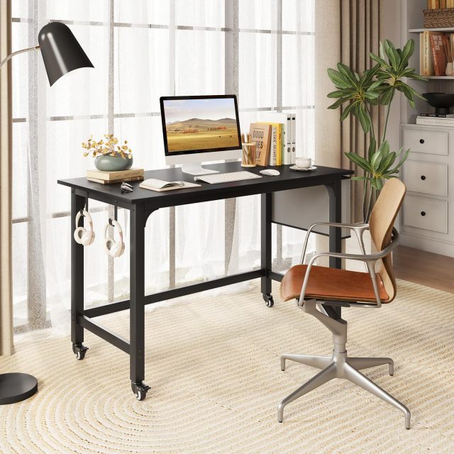 48” Mobile Computer Desk Home Office Desk on Wheels