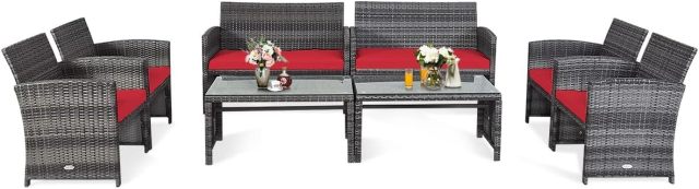 Patio Furniture Set 4/8 Pieces Outdoor Wicker Chairs