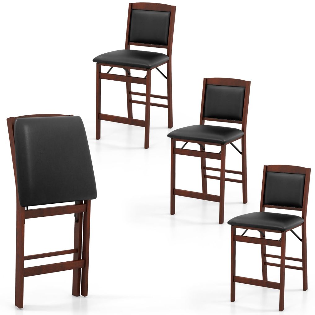 Set of 2/4 Counter Height Chairs 24.5” Folding Kitchen Island Stool