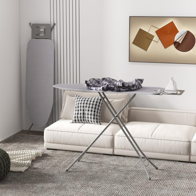 Ironing Board Full Size Foldable Iron Table w/Rest Height Adjustable