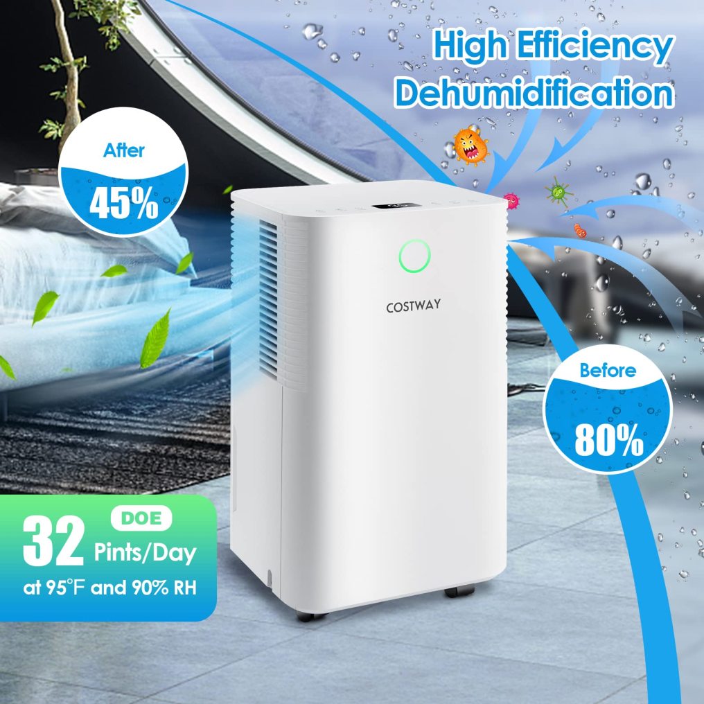 Dehumidifier for Home and Basement, 2000 Sq. Ft Dehumidifier with 3 Modes, 2 Speeds