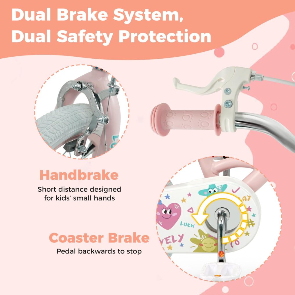 12 14 16 18 Inch Kids Bike for Girls Boys Age 3-8 Years