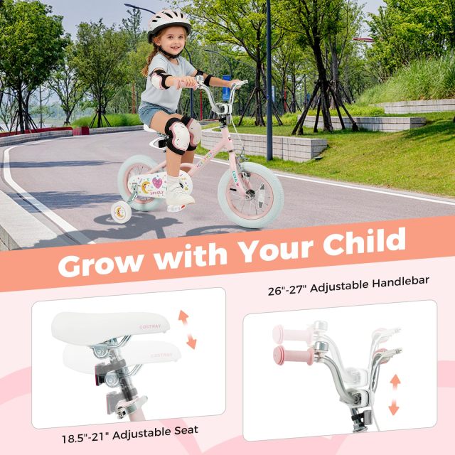 12 14 16 18 Inch Kids Bike for Girls Boys Age 3-8 Years