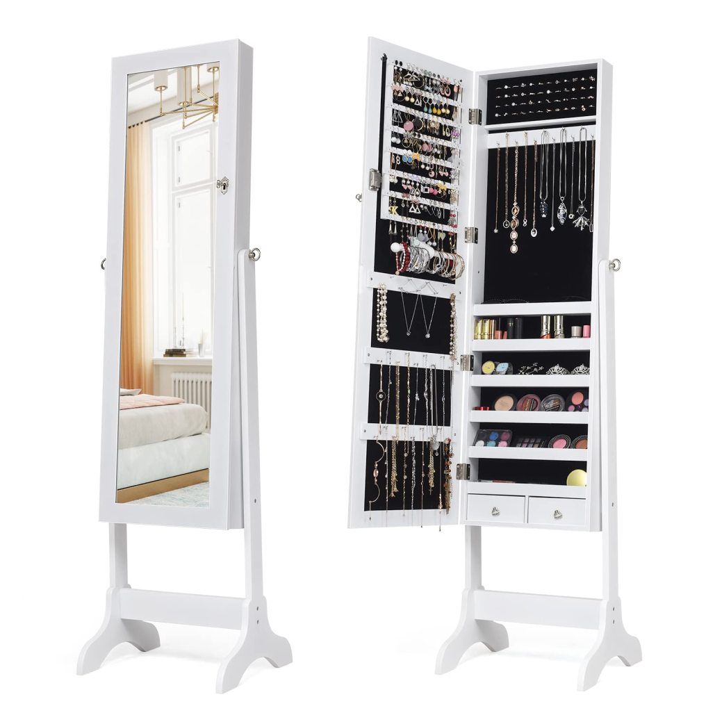 Standing Jewelry Armoire Cabinet