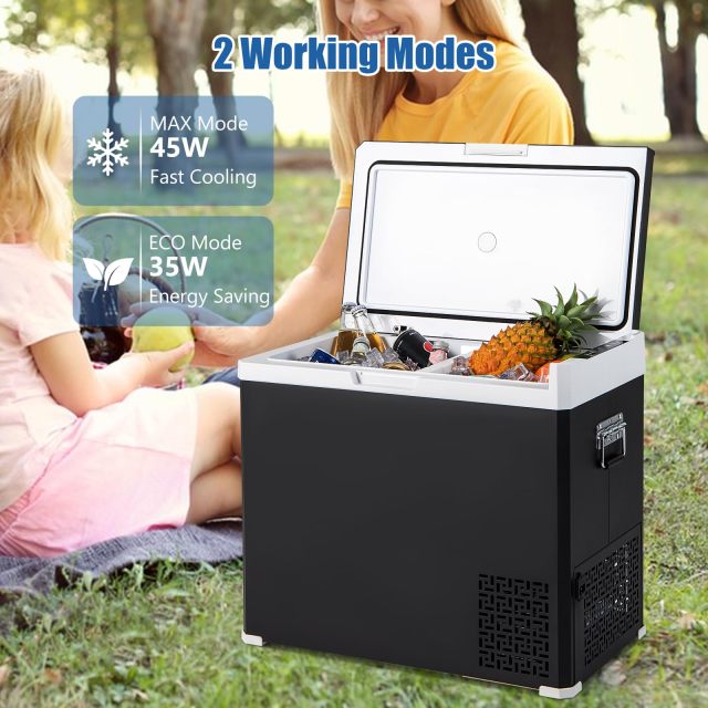 ARLIME 12 Volt Car Refrigerator, 53QT (50L) Dual Zone Portable Car Fridge