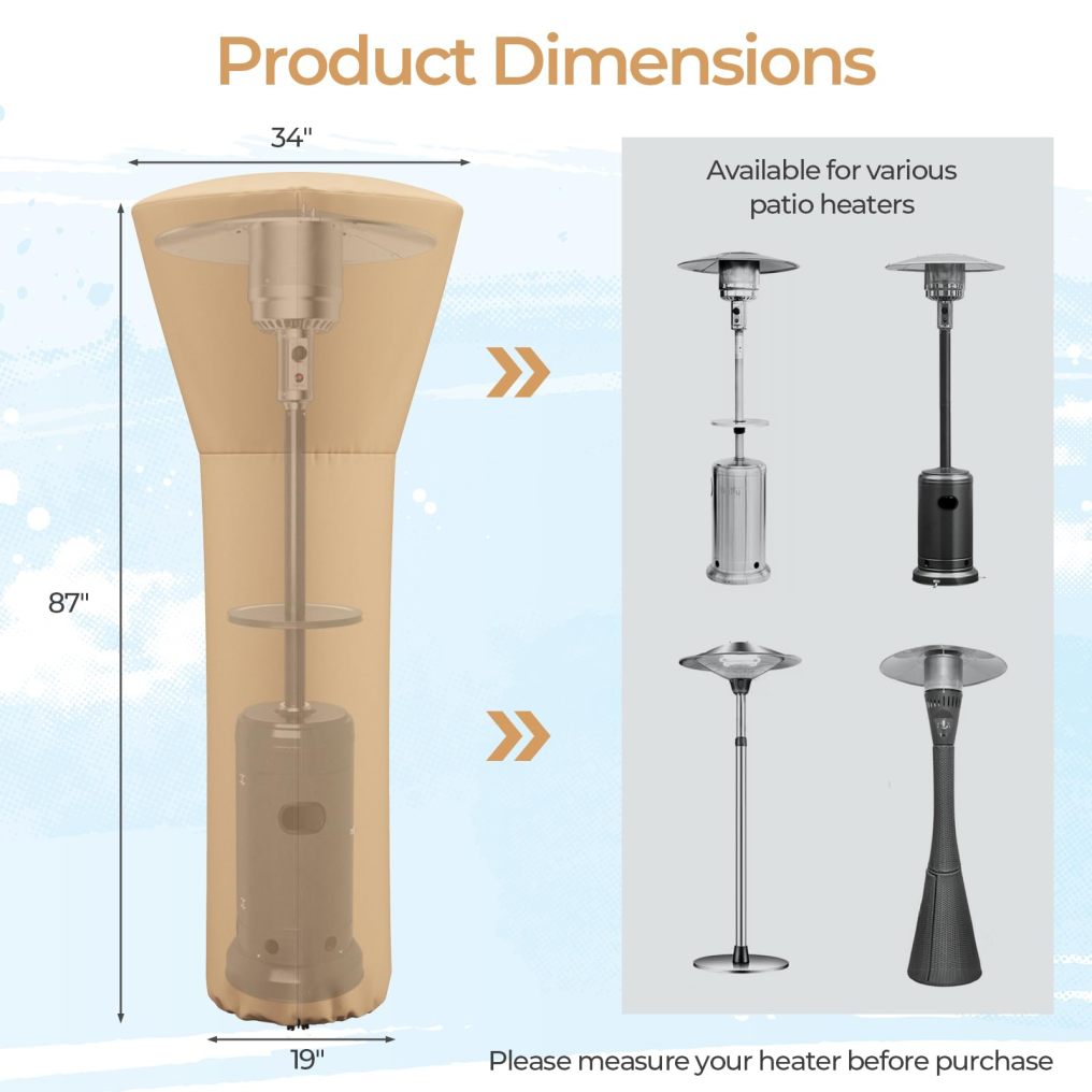 Patio Heater Cover Waterproof Outdoor Heater Cover