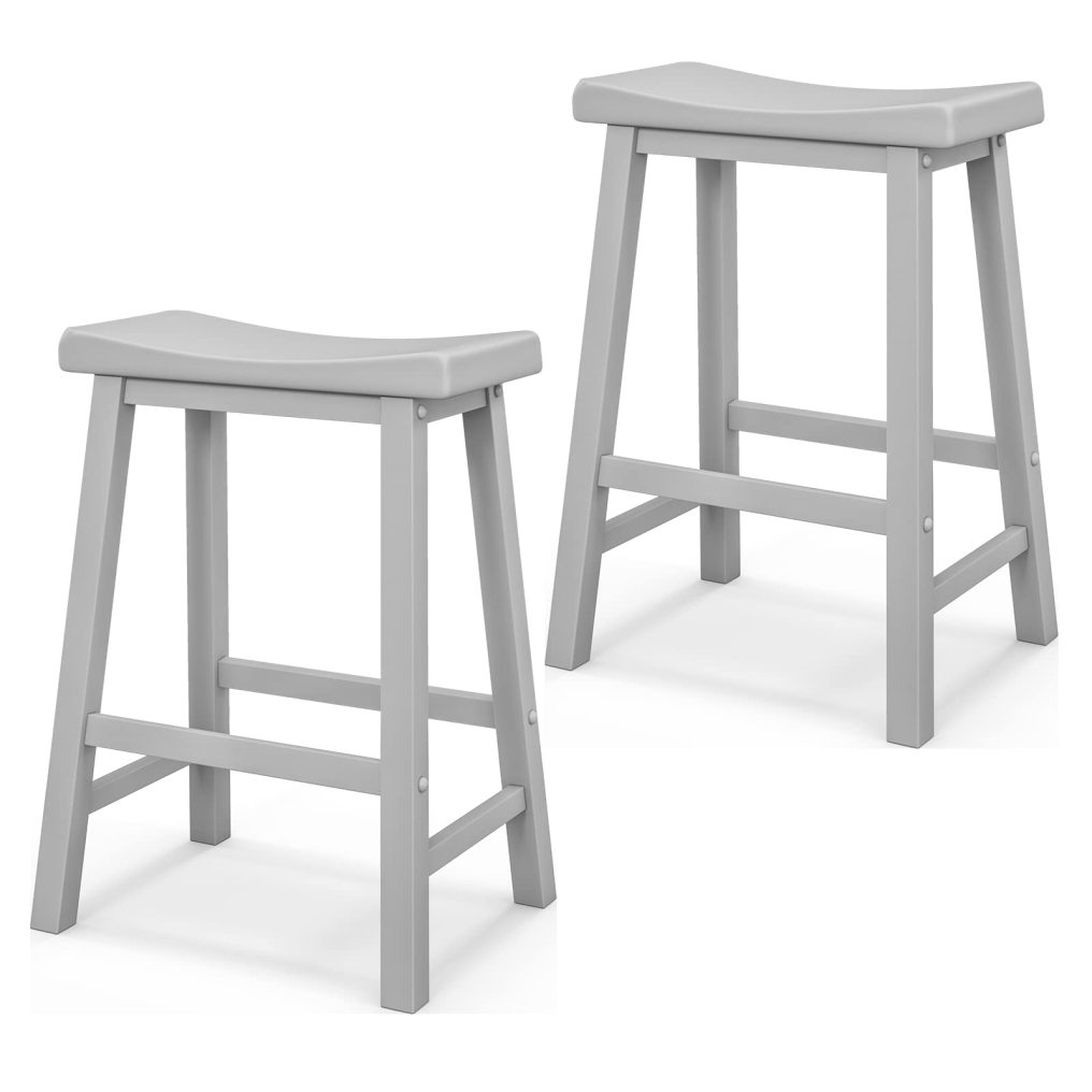 Saddle Stools Set of 2/4 24-inch Counter Height Barstools