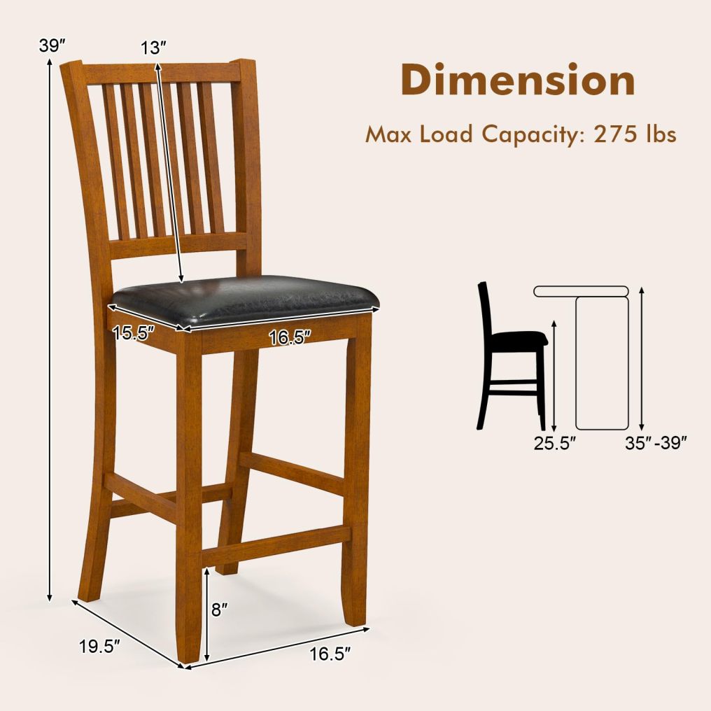 Bar Stools Set of 2/4 25.5” Counter Height Bar Stool
