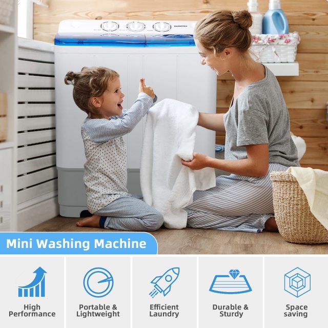 Portable Washing Machine | 2 in 1 Laundry Washer and Spinner Combo | 22lbs Capacity 13.2 lbs Washing 8.8 lbs Spinning