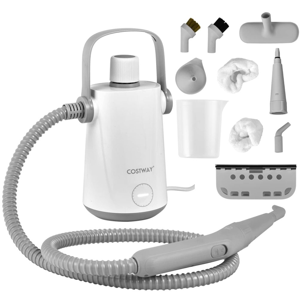 Handheld Multipurpose Steam Cleaner for Garment Windows Tires 10 Piece Accessory Set