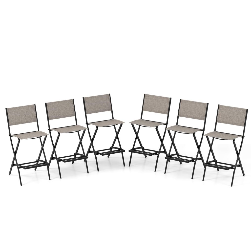 Outdoor Patio Bar Chair Set of 2/4/6 Folding Bar Height Stool