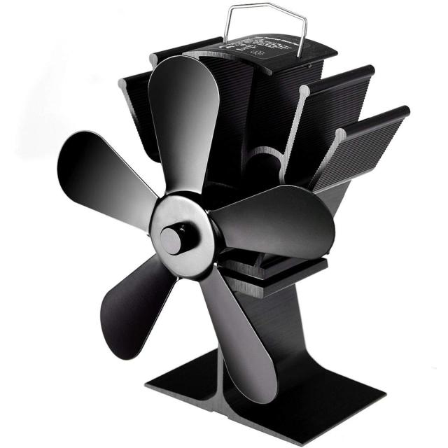 Heat Powered Stove Fan with 5 Blades Aluminium Silent Eco Friendly for Wood Log Burner Fireplace
