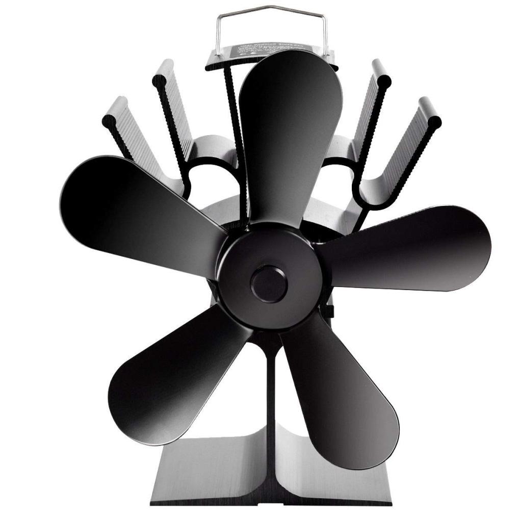 Heat Powered Stove Fan with 5 Blades Aluminium Silent Eco Friendly for Wood Log Burner Fireplace