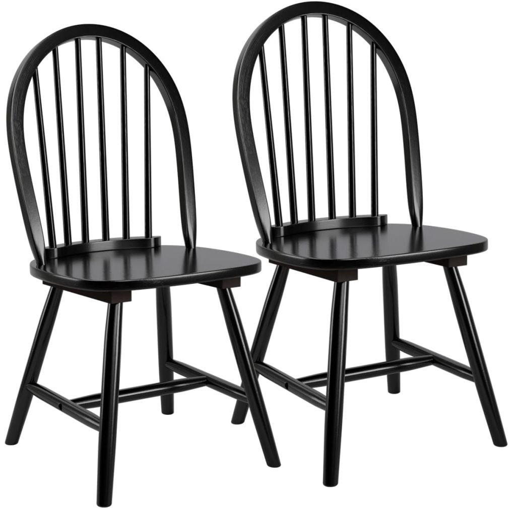 Wood Dining Chairs Set of 2, Windsor Chairs with Solid Wood Legs