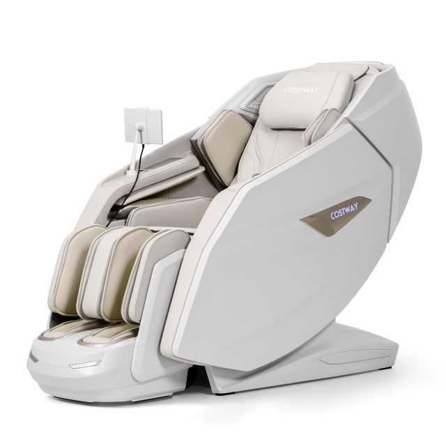 Zero Gravity Full Body Massage Chair w/ 4D Dual Roller System Flexible Track