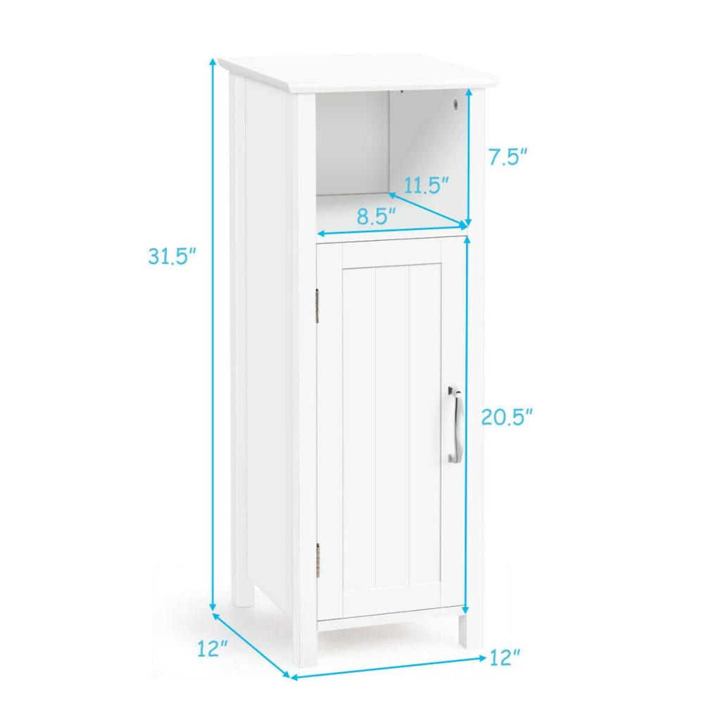 Bathroom Storage Organizer w/Single Door & Adjustable Shelf