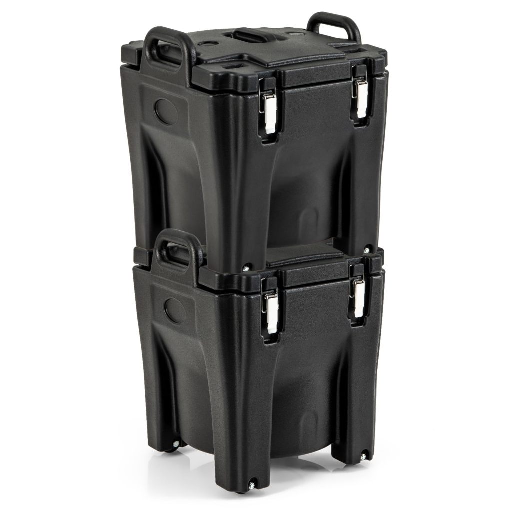 Insulated Food Carrier 32Qt Stackable Catering Hot Box w/ 4 Directional Wheels