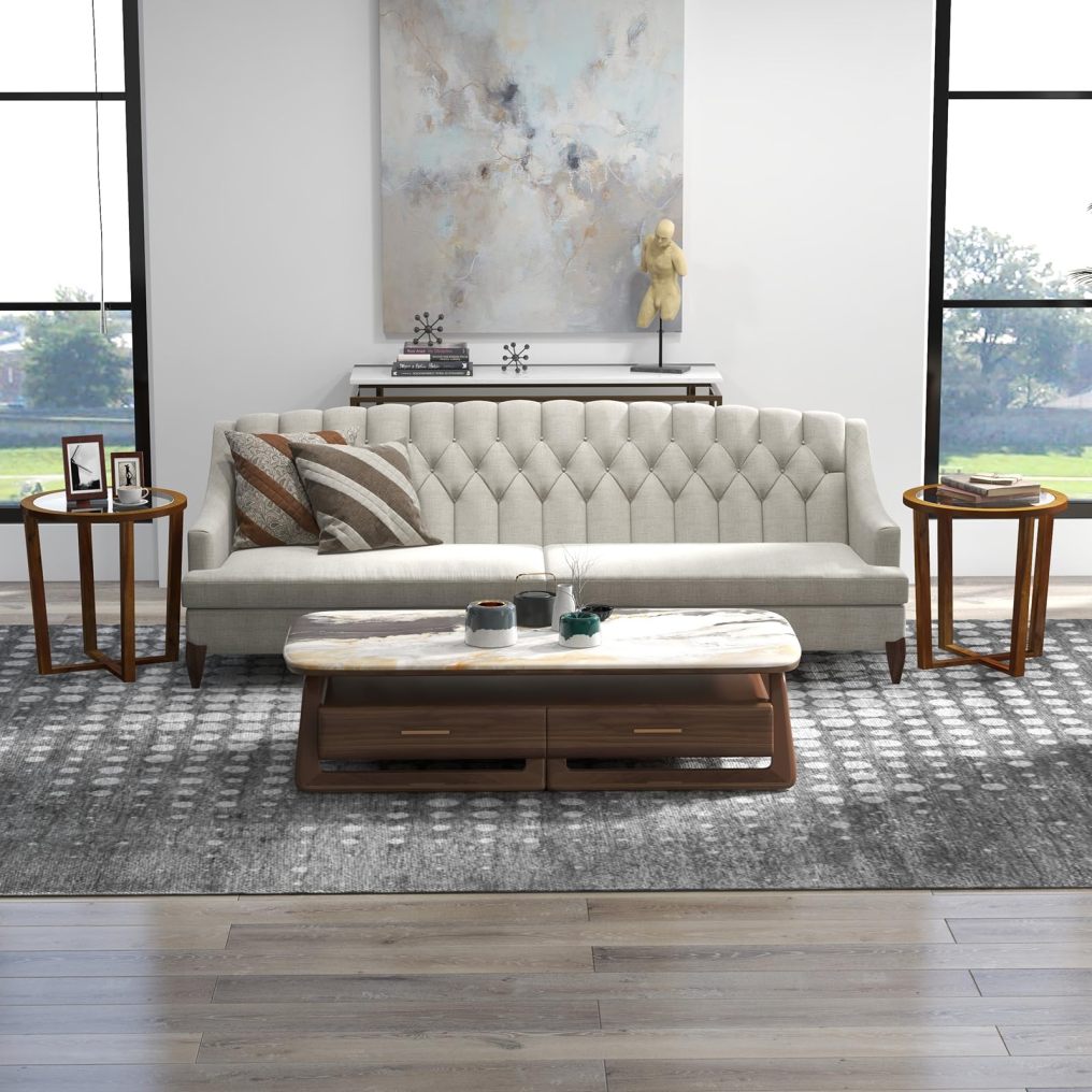 Tempered Glass Top End Table