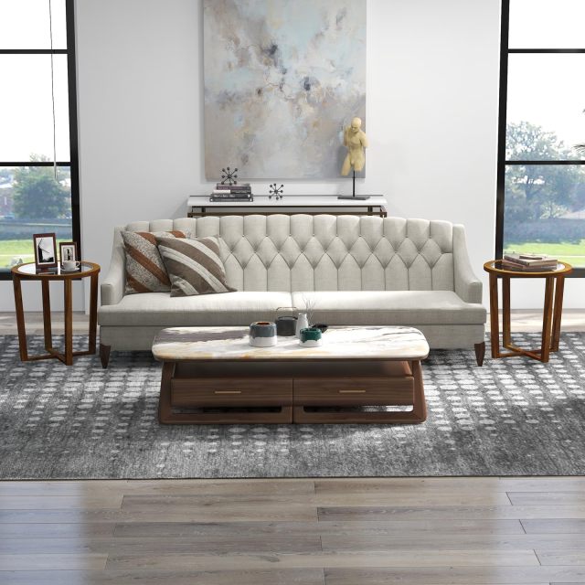 Tempered Glass Top End Table