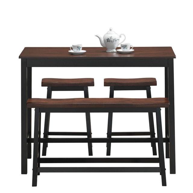 4 pcs Solid Wood Counter Height Dining Table Set