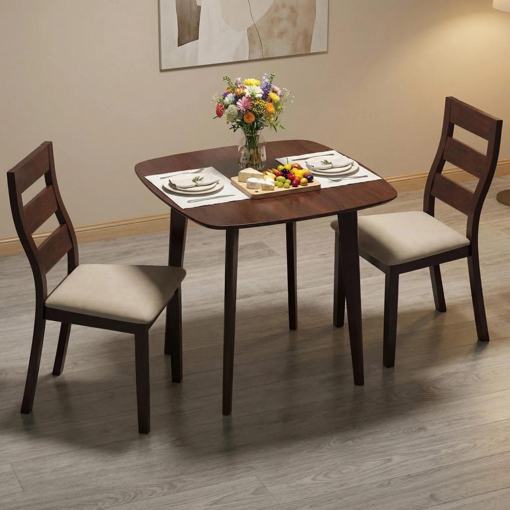 3-Piece Small Dining Table for 2 32 x 32 Inch Square Kitchen Table and Chairs